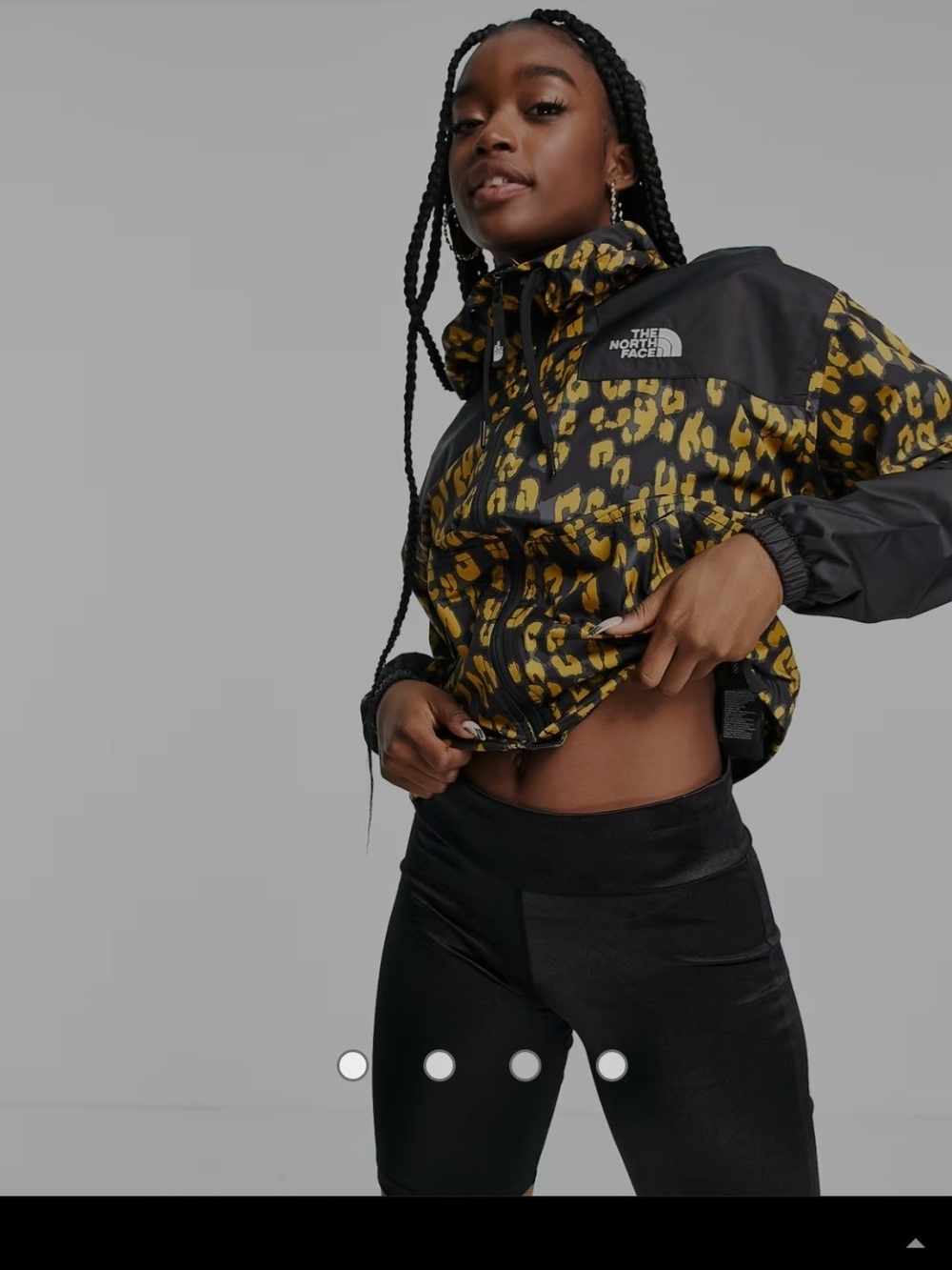 The North Face Black and Yellow Leopard Windbreaker